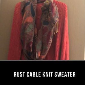 Rust Cable Knit Sweater